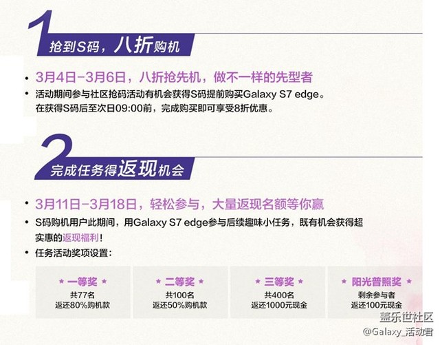 盖乐世论坛首发 抢三星S码赢八折购机奖(待审核)